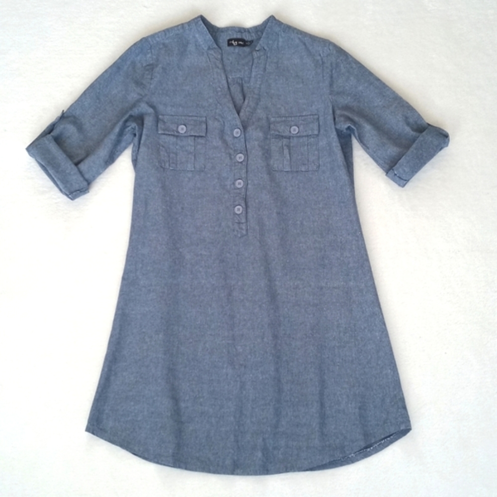 Ruby Rose Women's Soft Denim Blue Shirt / Shift Summer Casual Dress 9